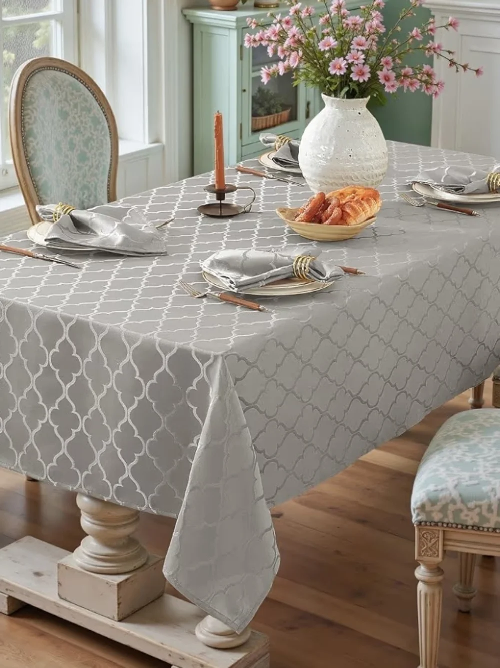Elegant Gray Rectangular Tablecloth - 60 X 102
